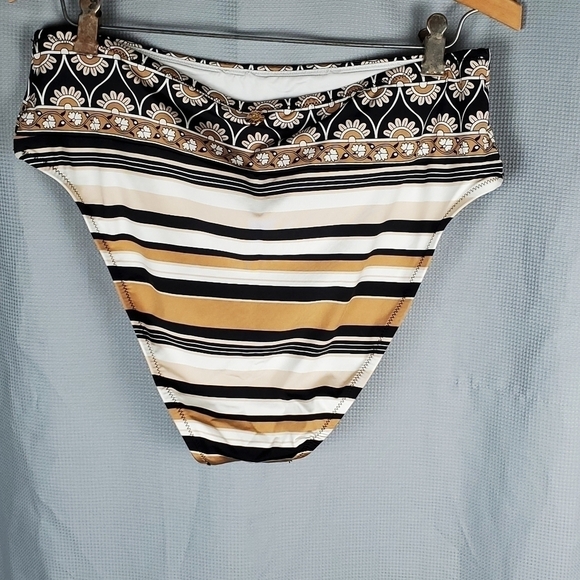 NWT Sunshine 79 bikini bottom, black/brown/cream design, size 12 - Picture 3 of 6